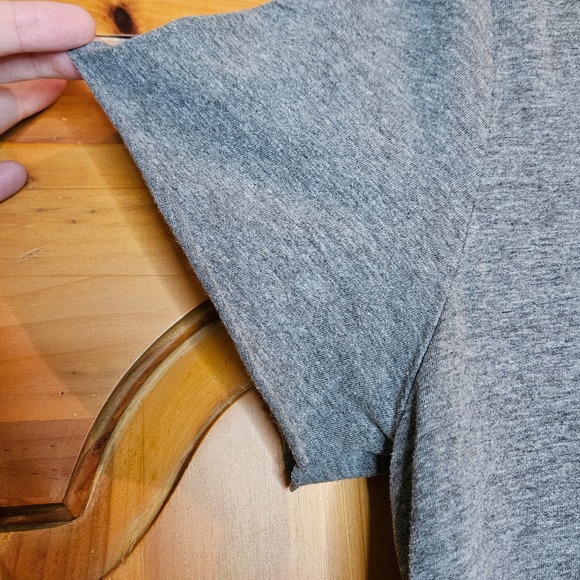 Gray Mississippi State University MSU‎ T-Shirt Raw Hem No Size Measures As M/L - Picture 4 of 5